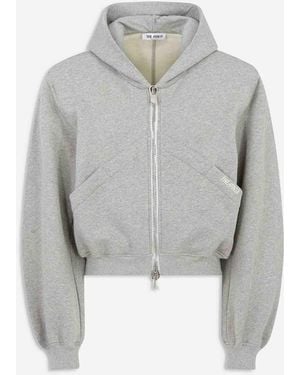 The Attico Sudadera Capucha Cremallera - Blanco