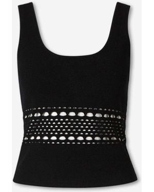 Jonathan Simkhai Openwork Tank Top - Black
