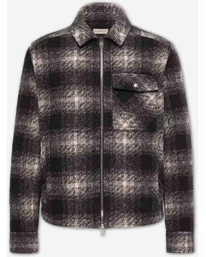 Moncler Surchemise Zippée À Carreaux - Noir