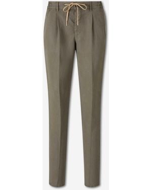 Santa Eulalia Straight Leg Pants With Pleats - Gray