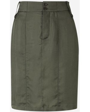 Saint Laurent Falda Mini Lápiz Twill - Verde