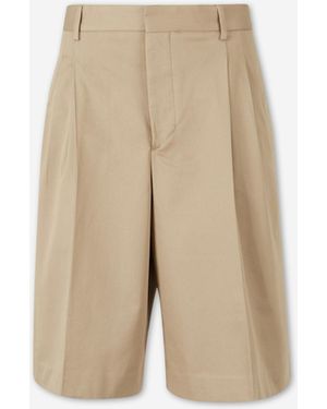 Ami Paris Wide-Leg Bermuda Shorts - Natural