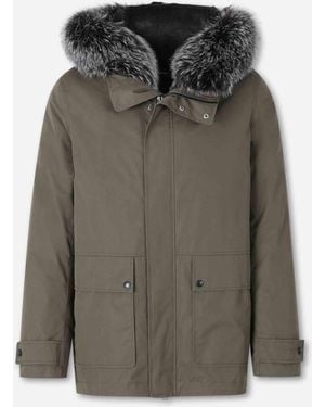 Yves Salomon Short Fur Coat - Grey