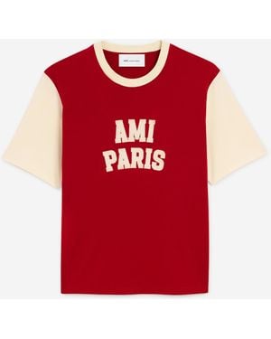 Ami Paris Embroidered Cotton T-Shirt