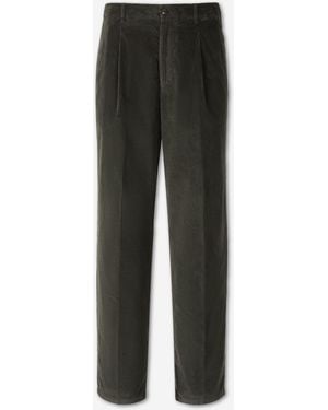 Marco Pescarolo Corduroy Straight Leg Trousers - Grey