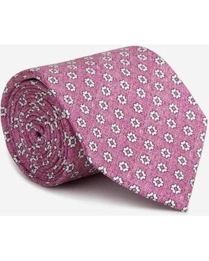Santa Eulalia Floral Print Silk Tie - Pink