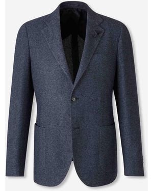 Lardini Straight Wool Blazer - Blue