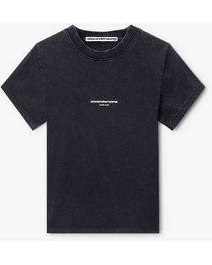 Alexander Wang Cropped Logo T-Shirt - Black