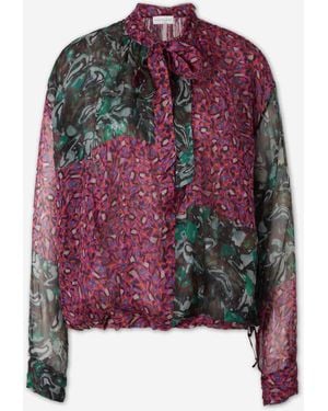 Dries Van Noten Silk Blouse With Bow - Red