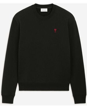 Ami Paris Logo Sweatshirt Cotton - Black