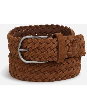 Santa Eulalia Braided Suede Belt - Brown