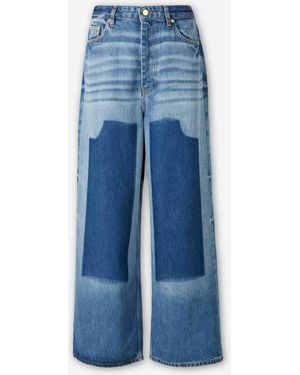 Ganni Lyocell Wide Leg Jeans - Blue