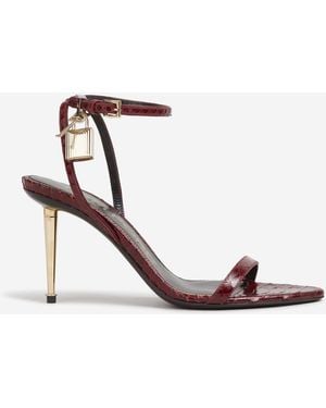 Tom Ford Padlock Heel Sandals - White