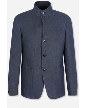 ZEGNA Classic Linen Jacket - Blue