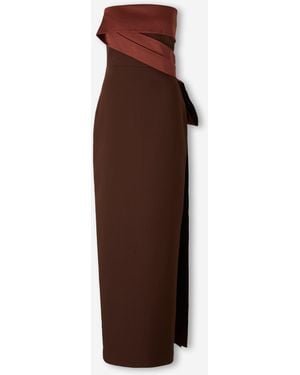 Roland Mouret Draped Maxi Dress - Brown
