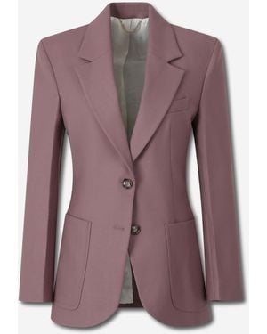 Victoria Beckham Straight Patch Blazer - Purple