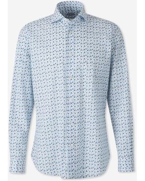 Vincenzo Di Ruggiero Printed Cotton Shirt - Blue
