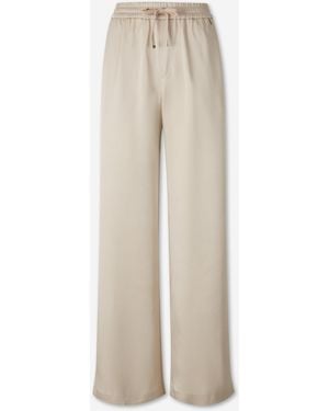 Herno Wide Leg Casual Pants - Natural