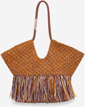 Zimmermann Goldentime Raffia Bag - Brown