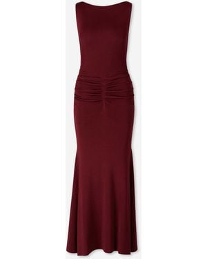 Roland Mouret Gathered Knit Dress - Purple