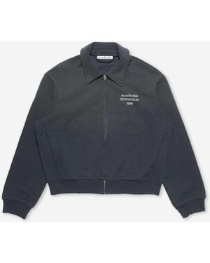 Acne Studios Sudadera Cuello Camisero - Azul