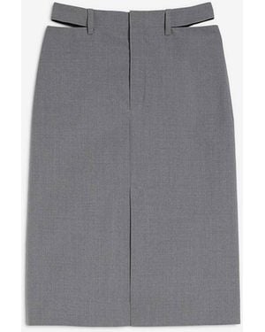 Jil Sander Wool Pencil Skirt - Grey
