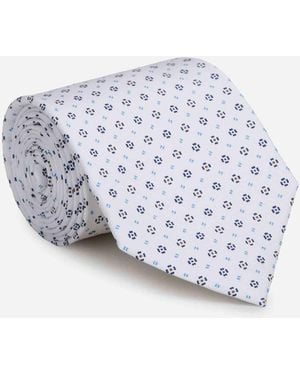 Marinella Floral Silk Tie - White