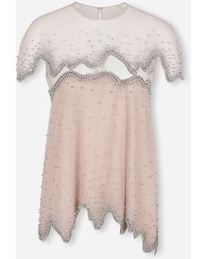 Costarellos Tulle T-Shirt - White