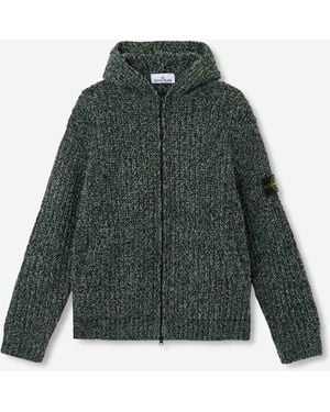 Stone Island Cárdigan Cremallera Algodón - Verde