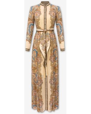 Zimmermann Hemdkleid Mit Kontrastmuster - Natur