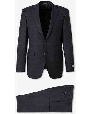 Canali Straight Wool Suit - Black