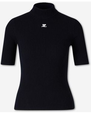 Courreges Jersey Manga Corta Canalé - Azul
