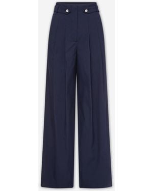 Veronica Beard Allman Wide Leg Trousers - Blue