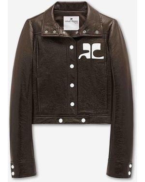 Courreges Vinyl Biker Jacket - Black