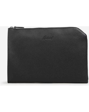 Brioni Leather Document Holder - Black