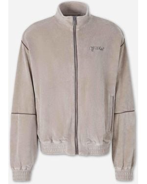 Off-White c/o Virgil Abloh Sportjacke Aus Samt - Natur
