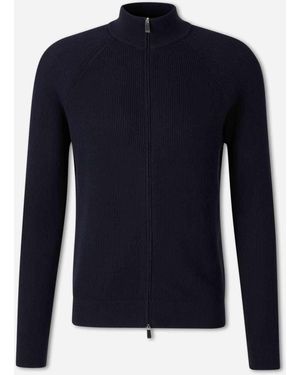 Santa Eulalia Zip-Up Knit Cardigan - Blue