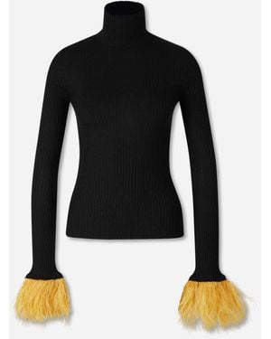 La DoubleJ Ribbed Feather T-Shirt - Black