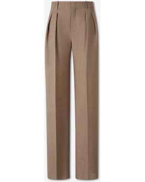 Saint Laurent Pantalons Habillés En Laine - Neutre