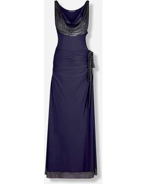 Rabanne Draped Maxi Dress - Blue
