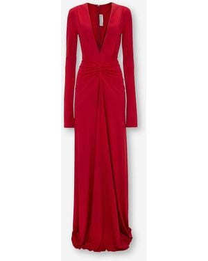 Victoria Beckham Abito Maxi Fluido - Rosso