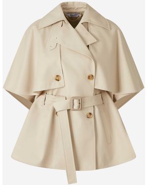 Max Mara Short Cape Trench Coat - Natural