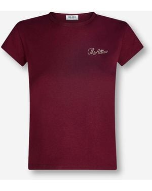 The Attico T-Shirt Logo Cotone - Rosso