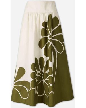 FARM Rio Palermo Midi Skirt - Green