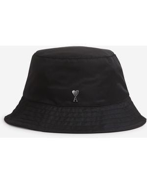 Ami Paris "Ami De Coeur" Stud Bucket Hat - Black