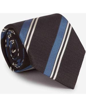 Santa Eulalia Striped Silk Tie - Blue