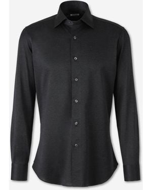 Fray Camisa Lisa Algodón - Negro