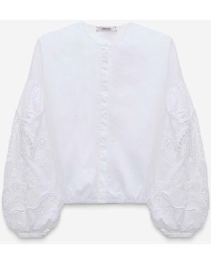 Dorothee Schumacher Embroidered Cotton Blouse - White