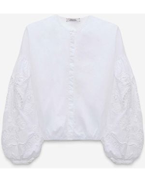 Dorothee Schumacher Embroidered Cotton Blouse - White