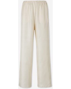 TOTEME Monogram Wide Leg Trousers - White